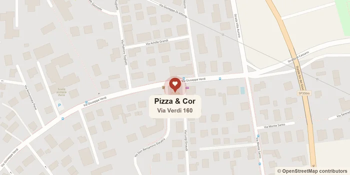 Mappa di Via Giuseppe Verdi a Novi Ligure con la posizione di Pizza & Cor, poco a est della scuola primaria Zucca